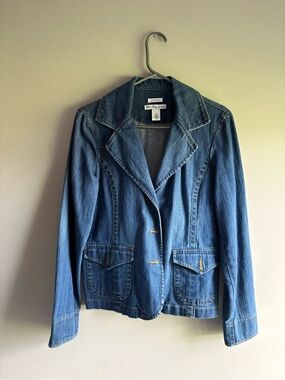 Old Navy Blue Denim Women's Jean Jacket - Button Front Blazer Style